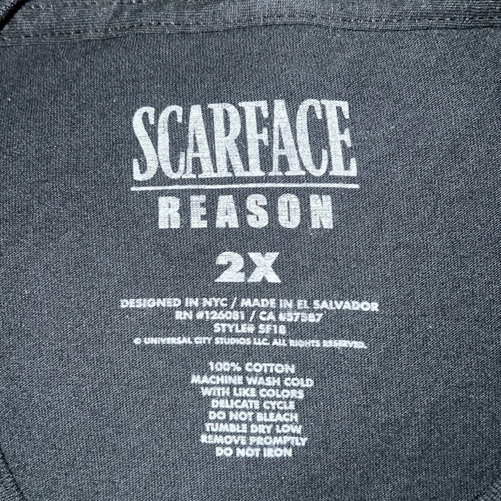 Scarface Tony Montana Counting Money Black/Red/White Graphic Tee/ T-shirt | NEW! - Picture 6 of 6